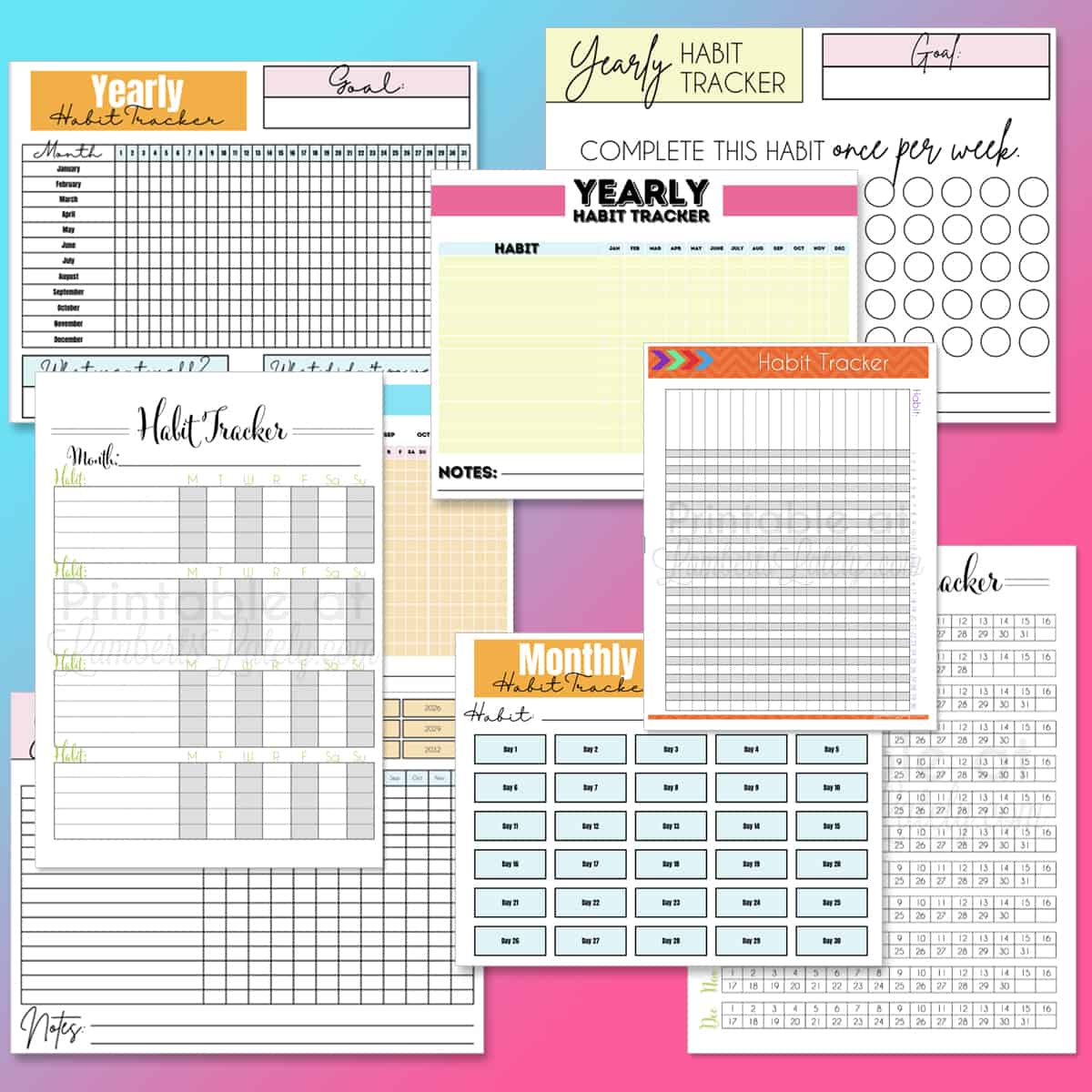 72 free (editable!) habit tracker printables | lamberts lately